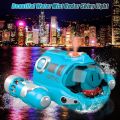 Augot RC Boat, 2.4GHz Remote Control Spray Gasboat Toys for Pools and Lakes, RC Boat Water Toy with Light Double Propellers Remote Control Boats Rechargeable Swimming Pool Toy for Adults Kids. 