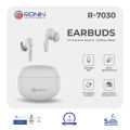 Ronin R-7030 Earbuds, Environmental Noise Cancellation with IPX4 Water Resistance, Stereo Sound, and Long Battery Life, Heavy Bass, High-Quality Sound & Quad-Mic for Clear Calls, The Perfect Balance of Clarity and Bass. 
