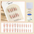 Butterfly Flash Diamond Paste 24Pcs Wearable Artificial Nails – Light Luxury Pure Stylish Pattern Nails. 