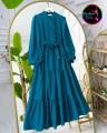 New Casual Frill Style Panel Work Long Frock For Women. 