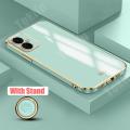 Tokifu For Tecno Spark 9T Case Luxury 6D Plating Soft Back Cover Silicone Phone Cases With Stand. 