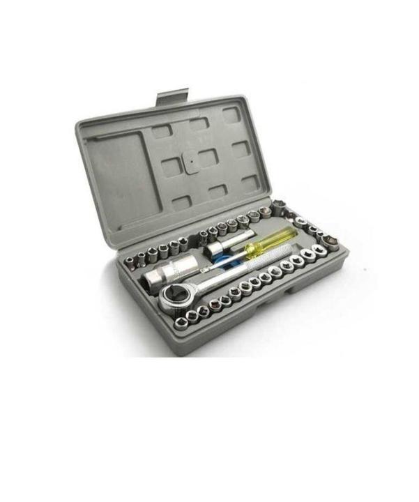 Aiwa Combination Socket Wrench Kit - 40 Pcs - Silver