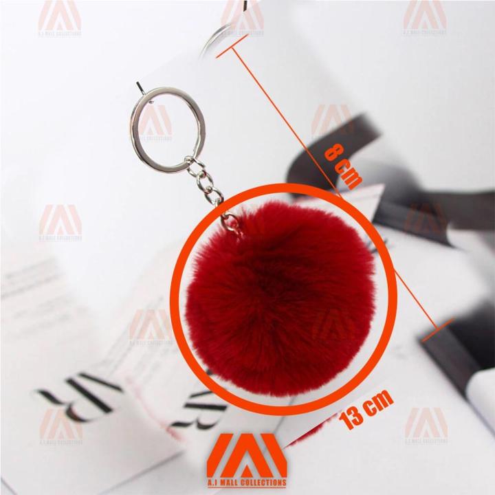 Cute Fluffy Ball Pom Pom Keychain For Fashion Women Girls Tassel Bag Fluffy Bag Hanging Key chain