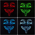 Halloween Luminous Hacker Mask LED Glowing V For Vendetta Face Mask Neon Light Up Cosplay Anonymous Mask Bar Carnival Prop. 