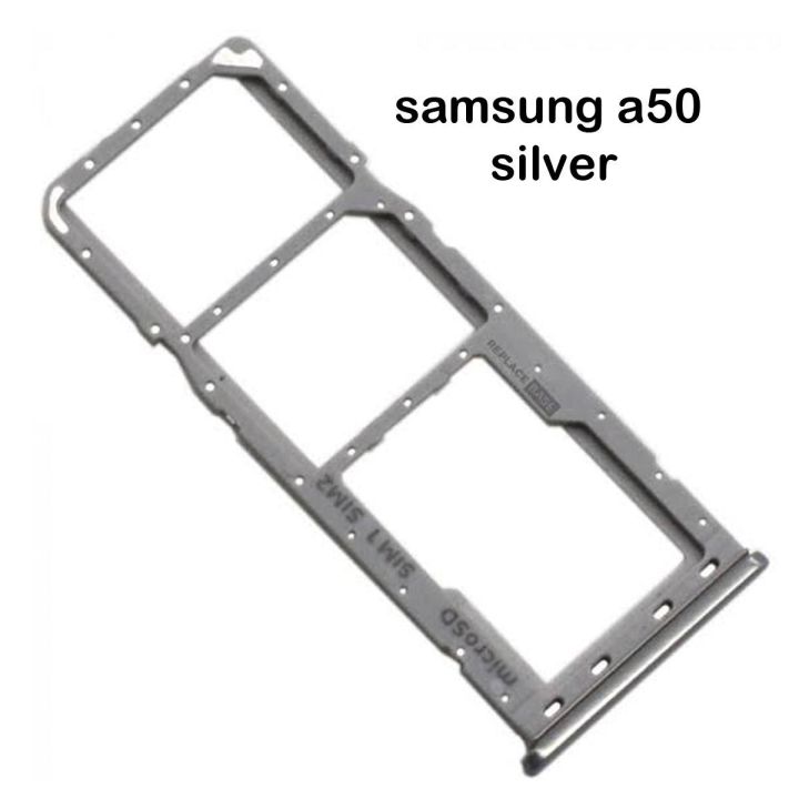 Samsung A50 Silver Dual Sim Card Tray And Micro SD Card Slot Holder