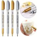 Metallic Marker Pens, Gold & Silver Metallic Permanent Markers | Metallic Painting Pens | Signature Pens for Card Making Rock Painting Glass Metal Wood Script Lettering DIY - Round Tip. 