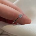 Crystal Zircon Stone Oval Diamond Ring for girl Engagement Solitaire Ring Size - Gift Boxed Ring. 