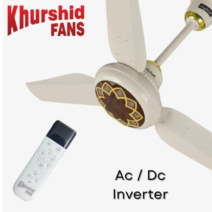 Khurshid AC/DC Inverter Hybrid Ceiling Fan AC DC Hybrid Fan with Remote ...
