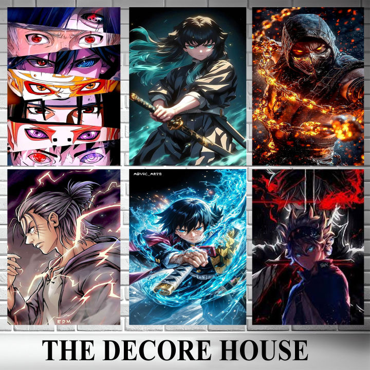 Set of 40 Pcs Anime Posters for Room Boys Gaming  10 x 15 cm Aesthetic Anime Poster for wall | Posters for Room Boys Anime | custom your design posters  Anime Posters for Wall | Anime Stickers for Laptop & Wall | Cool Posters for Gaming Room Decoration