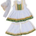 14th August Dress | Green & White Dress for Baby | Stylish Frock for Baby Girls | Garara & Frock | 3-Piece Kids Collection. 