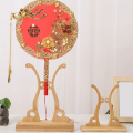 Round Fan Stand Folding Handy Fan Holder Organizer Chinese Fan Holder Hand Fan Hand Held Fan Fans Decor Fan Stands Easy Install Easy to Use ,B. 