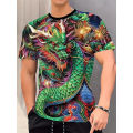 2025 New Dragon Lotus Flower Pattern T Shirt For Men Chinese Loong 3D Printed Tees Summer Casual Short Sleeve O-Neck Tops Unisex T-Shirts. 