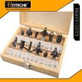 Hoteche 12 pcs 1/2 Inch Router Bit Set Shanks Tungste Carbide Rotary Tool Wood Case Box. 