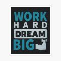 Work Hard Dream Big Sticker - Aesthetic Art Stickers for mobile back, Laptop, dairy and for decorating your stuff and making them look more attractive 3 Inch X 3 Inch Sticker Size. 