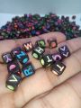 A-Z Alphabet Acrylic Square Shape Beads, About 8mm, 50pcs, DIY Art & Craft.. 