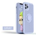 【Miga Plaza】Soft Silicone Heat dissipation Phone Case For iPhone 12 Pro Max 12 mini 11 Pro Max X XR XS Max SE  8 7 Plus Hollow Magnetic Ring Holder Stand Cover. 