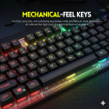 RGB Aura Gaming Keyboard | Transparent Built Rainbow LED Backlit Mechanical Feel 104-Key Wired Keyboard | Full-Size Gaming Keyboard for PC, Laptop, Desktop & Office Use | Stylish Modern Backlit RGB Keyboard for Gamers. 