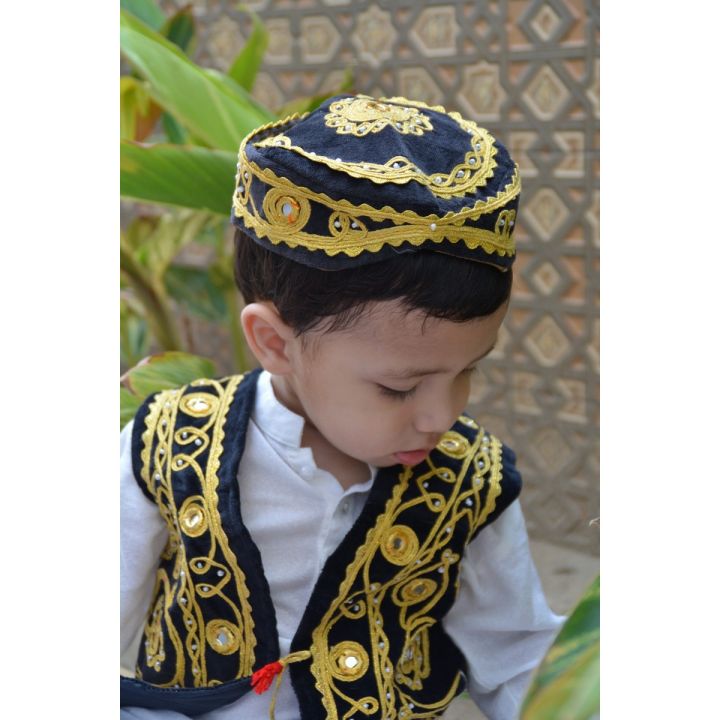 Traditional Afghani Waistcoat (Koti) with Cap