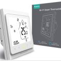MoesGo Smart Thermostat for Gas Water Boilers Heating 2.4GHz WiFi Temperature Controller, Netural Wire Required, Remote Control and Voice Control by Smart Life/Tuya App, Alexa, Google Home (White). 