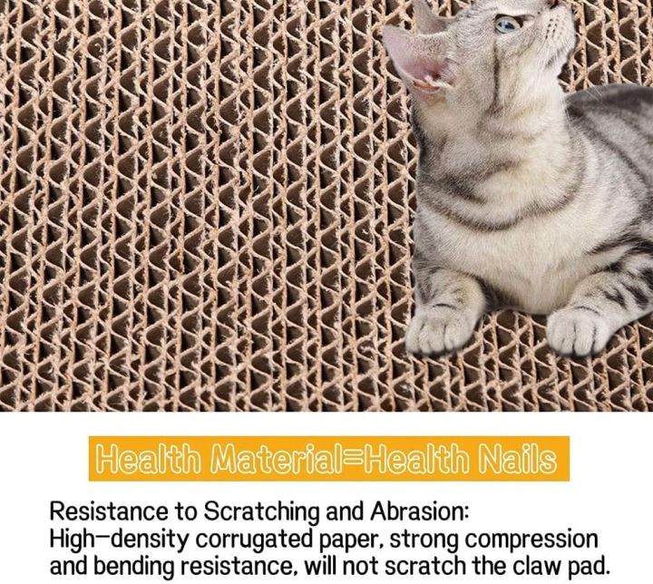 MARGOUN%20Cat%20Scratcher%20Cardboard%20Cat%20Scratch%20Pad%20Wave%20Design%20,%20Cardboard%20Scratch%20Post%20Catnip%20Bed%20-%20Image%204