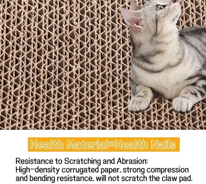 MARGOUN%20Cat%20Scratcher%20Cardboard%20Cat%20Scratch%20Pad%20Wave%20Design%20,%20Cardboard%20Scratch%20Post%20Catnip%20Bed%20-%20Image%204