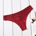 Lace Women's Thongs Ice Silk T-Back Girl's Panties Solid Underwear Skin-Friendly Intimates High Elastic Briefs. 