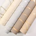 Simple happiness53cm European Style Non-woven Fabric Room Decor Background Wall Wallpaper Simple Modern 3D Curve Stripe Stickers Home Decoration. 