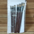 Artistic Paint Brushes / Flat Brush / Yinghua Paint Brush Art #SS-6pcs-FB-Brown. 