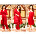 Nighty 3 Piece Night Wear For Women Sleepwear Sexy Nighty (GOWN + Inner Dress+ Pyjama) Red Night Suit  Nighty dress. 