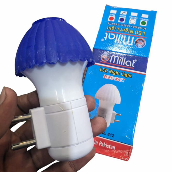 Illuminate Your Nights with MILLAT Mushroom Shape Zero Watt LED Night Bulb Small Size, Vibrant Colors for a Cozy Ambiance