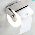 Tissue paper holder IMPORTED QUALITY NOT LOCAL MADE IN GUJRANWALA  Silver and Black Color Stainless Steel with cover Tissue Roll Dispenser Toilet Roll Paper Holder Tissue Roll Dispenser for toilet bathroom washroom bathroom accessories Wall mounted. 