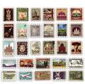 10 Pcs/Pack Retro Travel Stamp Postage Building Waterproof decal Stickers for Laptop Car Bike Mobile PC TV Fridge Guitar Skateboard. 