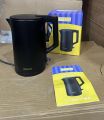 "German-Made KoLAX Electric Kettle: Portable 1.7L Large capacity Travel Kettle, Boils Quickly Anywhere! Perfect for Home or Travel, Compact and Efficient Design  |1500 W -Stainless steel body (BLACK colour)Kettle Size:14.8*12.3*10.6cm. 