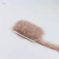 1m Turkey Fluffy Feather Fringe Trim Sewing Lace Decor Crafts dark brown. 