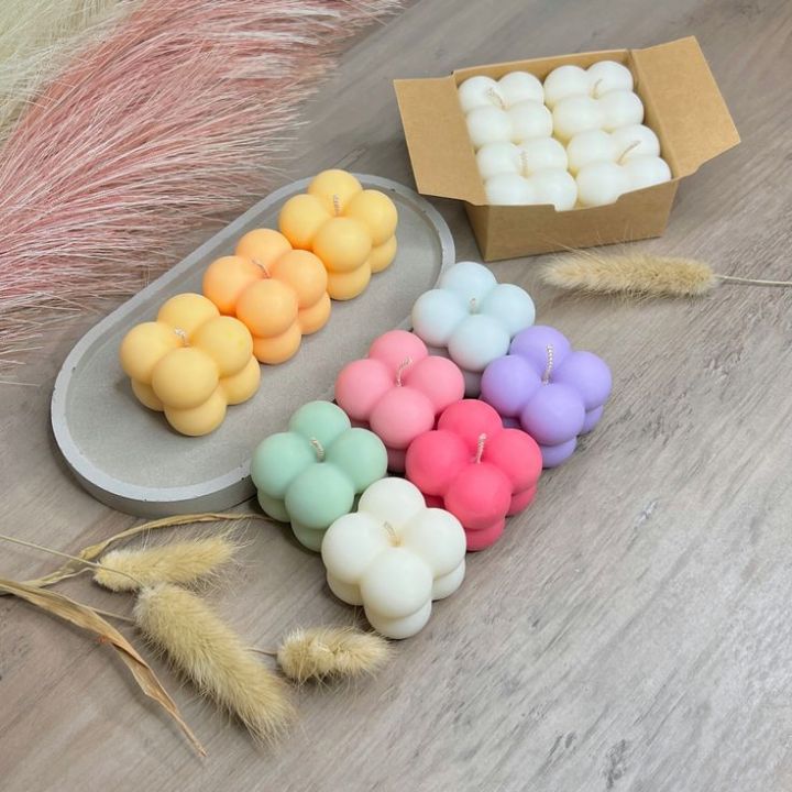Pack of 2 Mini Scented Bubble Candles, Handmade Soy Wax, Vegan, Eco-Friendly, Birthday Gift, Party Decor, Wedding Favors, Essential Oil Fragrance
