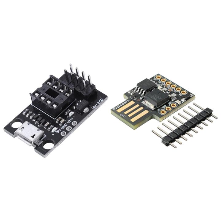 1pcs Development Programmer Board for Attiny13A & 1pcs Attiny85 Board Development Board Usb for Arduino Digispark - black