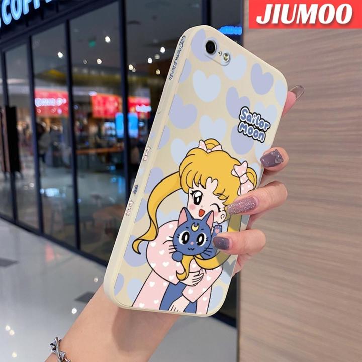 JIUMOO Case For iPhone 5 5s 5e Case Sailor Moon Pattern New Square Border Casing Soft Silica Gel Shockproof Phone Cases All Inclusive Camera Lens Protective Cover