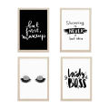 Set of 4 Fashion Inspirational Quotes Wall Art - 12 × 8 Inches | Aesthetic Pictures Wall Frames For Room Decor With Trendy Posters - White Frame | Ready To Hang. 