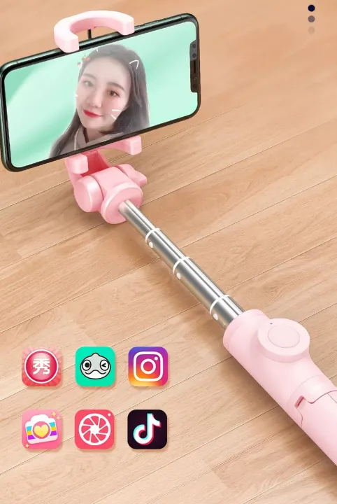 BASEUS%20210%20Degree%20Up%20And%20Down%20LOVELY%20FOLDABLE%20Bluetooth%20Selfie%20Stick%20+%20Tripod%20Stand%20For%20TIK%20TOK%20/%20LIVE%20STREAM%20Suitable%20With%20Most%20Of%20Mobile%20Phones%20-%20Image%209