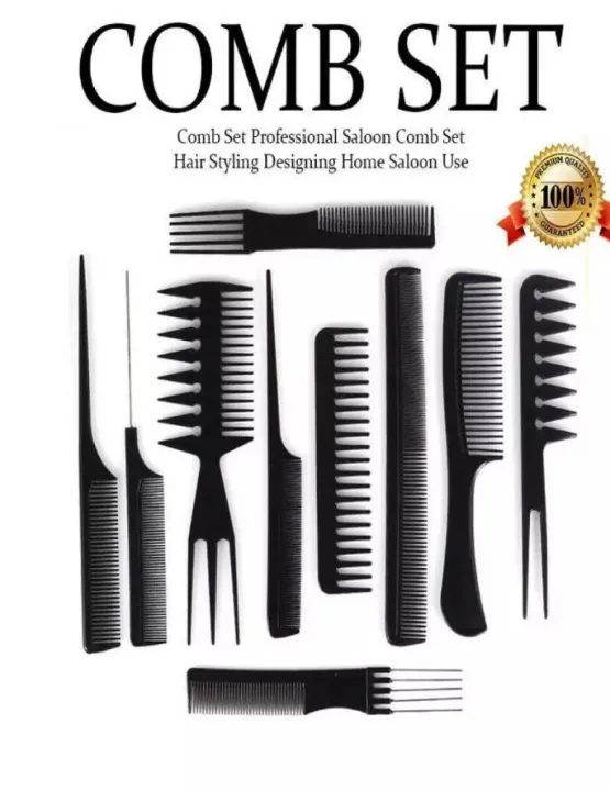 Pack%20of%2010%20Professional%20Hair%20Style%20Hair%20Comb%20Set%20-%20Image%202