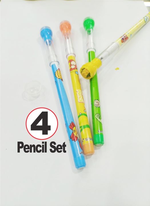 Cute Fancy Pencils Set Pack of 4 Pencils & 2 Pencil Set