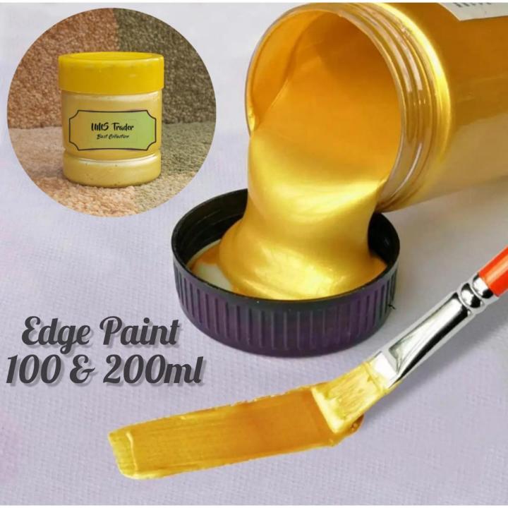UMS Trader - Edge Paint Light Golden - Metallic Waterproof Permanent Edge Paint - Metallic High Pigmented Edge Paints - Epoxy Resin Supplies Craft