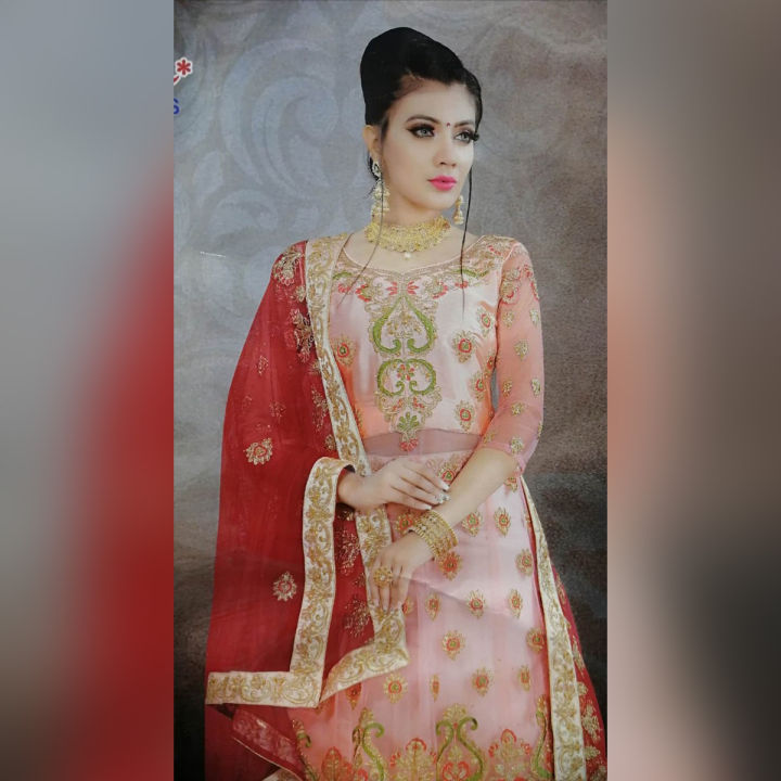Lehenga frock with dupatta