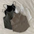 Sling Underwear One-Piece Beauty Back Vest With Chest Pad Base Ride Chic Sexy Outerwear Tube Top Trendy Tops. 