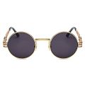 Peekaboo vintage retro gothic steampunk mirror sunglasses gold and black sun glasses vintage round circle men UV gafas de sol. 