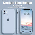 CrashStar With Logo Straight Square Edge Liquid Silicone Phone Case For iPhone 16 15 14 13 12 11 Pro Max Mini X XR XS Max 8 7 6 6S Plus + SE 2020 Soft Shockproof Phone Casing With Velvet Inside With Full Cover Camera Protection Phone Cover Hot Sale. 