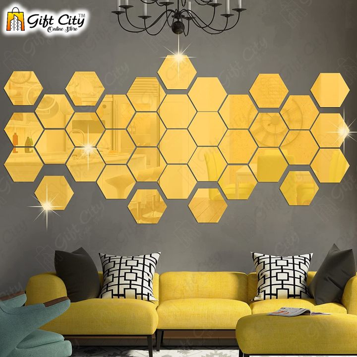 Gift%20City%20Presents%20Golden%20Acrylic%20Hexagon%20Mirror%20Wall%20Sticker%20Sets,%203D%20Wall%20Stickers,%20DIY%20Geometric%20Removable%20Acrylic%20Mirror%20Wall%20Decal,%20Personalized%20Art%20Hexagonal%20Mirror%20for%20Home%20Living%20Room%20Bedroom%20Decoration%20-%20Image%2010