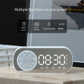 Wireless Bluetooth Speaker Clock Radio Support TF Card Digital Alarm for Home Office White. 