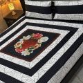 DESION Embroidered Bed Sheet Set KIng Size Patch Work Bed Sheet. 