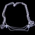 Handmade Bridal Rhinestone Shoulder Necklace Chain for Women Wedding Crystal Body Shoulder Jewelry Statement Necklace Gift. 